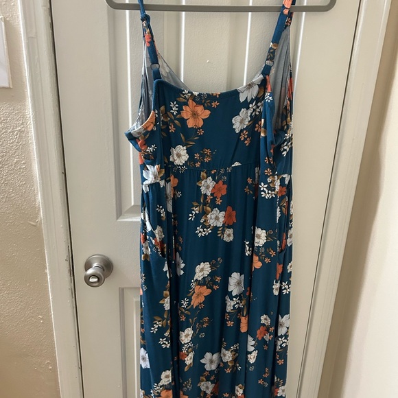 Torrid Super Soft Teal Flowered Dress - Picture 2 of 6